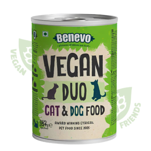 Benevo Duo Complete Food for Cats & Dogs 354g - ПОВНОЦІННИЙ збалансований рослинний вологий веган корм для котів та собак