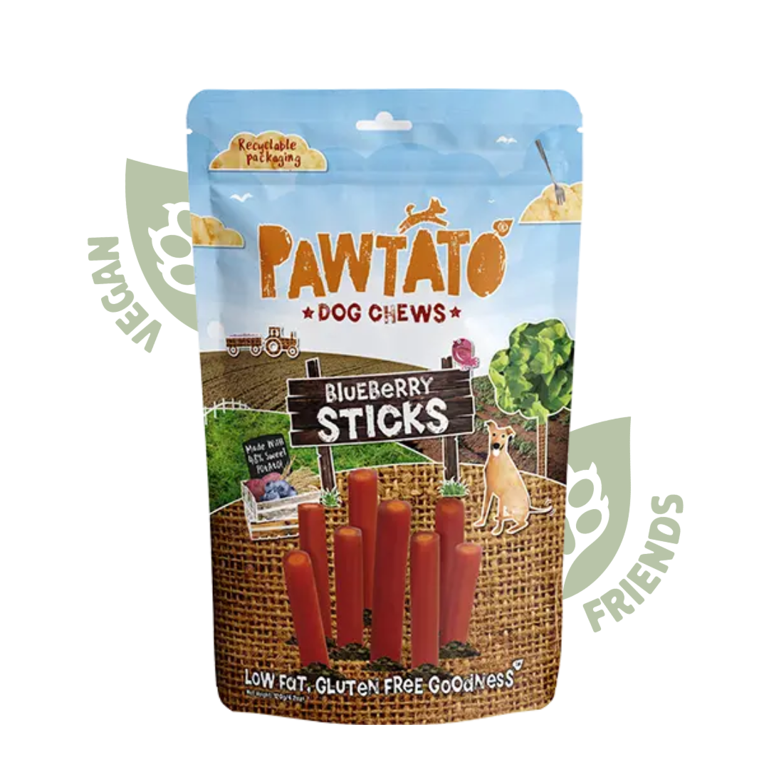 Pawtato Blueberry Sticks 120 г - ласощі для собак із чорницею